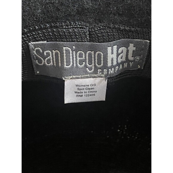 San Diego Hat Company Women’s Black Wool Cloche Hat Flower Accent One Size - Picture 7 of 10